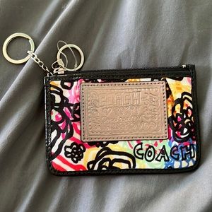 Multicolored Coach coin purse